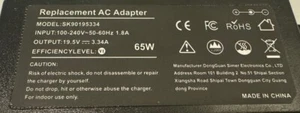 HP ENVY SK90195334 100-240V - 65W AC Adapter Black Tip - Picture 1 of 4
