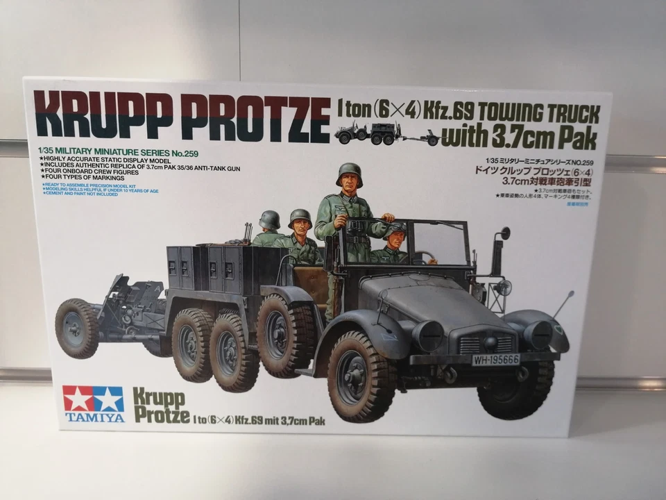 KRUPP TOWING TRUCK camion rimorchio con cannone trasporto militare tamiya 35259  - Immagine 1 di 1