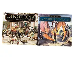 Dinotopia and The World Beneath by James Gurney Hardcover Books 1992 1995 1st Ed - Picture 1 of 14
