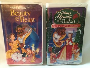 Bella Bestia y Navidad Encantada Walt Disney Diamante Negro Clásico VHS 1992 - Imagen 1 de 11
