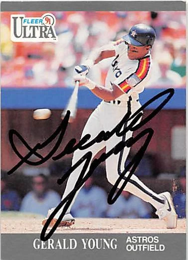 Gerald Young autographed baseball card (Houston Astros) 1991 Fleer Ultra #142 - Image 1 of 1
