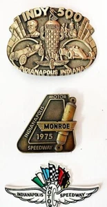 INDY 500 OLD BELT BUCKLES 59TH 500  1975 MONROE SHOCKS AND A BRASS STYLE MINT - Picture 1 of 2