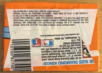 Восковая упаковка бейсбольных карточек 1990 Donruss Joe Oliver Rookie Reds Catcher Showing Back - Изображение 1 из 2