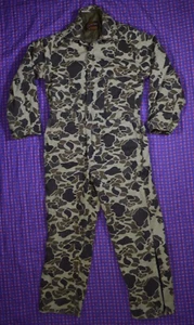 Vintage Walls Blizzard Pruf Coveralls Mens Large Tall Duck Camo USA Hunting - Picture 1 of 13