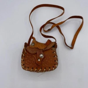 Artisan Vintage Leather Saddle Purse Tooled Western Bag Equestrian 4" x 3" - Picture 1 of 7