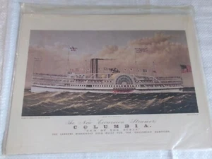 Excursion Steamer 9" x 12" print of The Columbia Gem of the Ocean Currier & Ives - Picture 1 of 1
