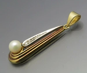 DISEÑO MADURO - COLGANTE PERLAS DIAMANTE - ORO 585 - Imagen 1 de 5