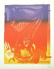 JASPER JOHNS mounted vintage repro print 16 x 12" 1973 Number 7 GK121