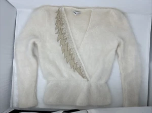 Angora Pullover Ms. Kipps of New York Gr. Medium Goldrand VINTAGE - Bild 1 von 6
