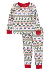 NORDSTROM Holiday Fam Jam Christmas Thermal Pajama Top Pants Set 4 Unisex Kids - Picture 1 of 2