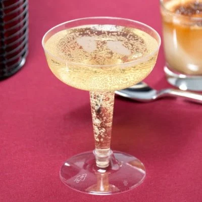 (300 TAZAS) VISIONS COPA CHAMPÁN PLÁSTICO TRANSPARENTE 4 OZ DOS PIEZAS VÍSPERA DE AÑO NUEVO Foto 1 de 4