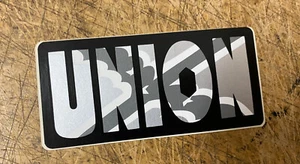 VINTAGE UNION gray CAMO OLD SCHOOL SKATEBOARD STICKER - Picture 1 of 3