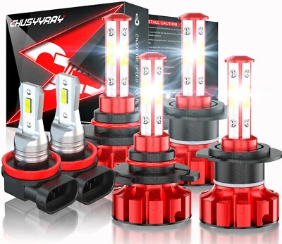 For Mazda 6 2011-2013  Front 6x LED Headlight Fog Light Bulbs Combo Kit - Imagem 1 de 4