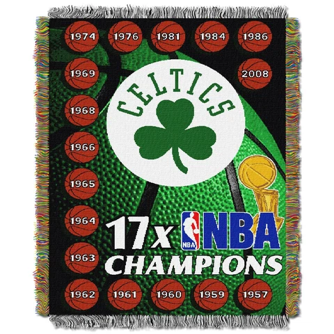 Boston Celtics Commemorative Throw "Official NBA" 48x60 Cover