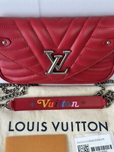 Louis Vuitton New Wave Calfskin Leather Chain Pochette Red/Scarlet Crossbody