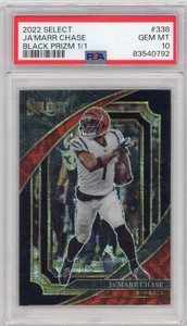 2022 Panini Select Ja'Marr Chase #338 Black Prizm 1/1 PSA 10 Cincinnati Bengals