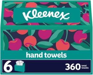 Kleenex Disposable Paper Hand Towels, 6 Boxes, 60 Tissues per Box (360 Total Tis - Picture 1 of 12