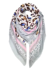 Schal Tuch Neu Leo kamel beige grau rosa NEU Viskose Frühling Sommer - Bild 1 von 1