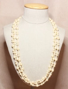Vintage 3 row strand imitation pearl beaded necklace - Picture 1 of 10