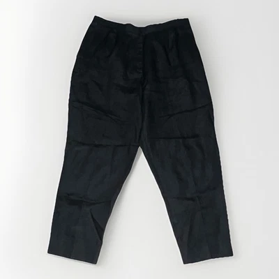 Pantalones Kate Hill negros recortados 100 % lino, para mujer talla 18 W (cintura 36 pulgadas) Foto 1 de 4