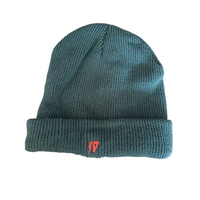 10. Sombrero de punto profundo gorro gorro punto verde 10 logo naranja Foto 1 de 4