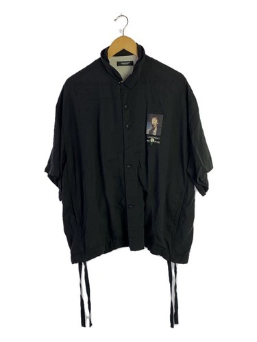 Camicia UNDERCOVER 25ss manica corta 2 rayon BLK UC1E4401 2 targhette posteriori sfilacciate