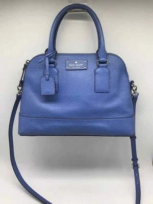 Pre-Owned Kate Spade Blue Pebbled Convertible Satchel Handbag - Image 1 of 4