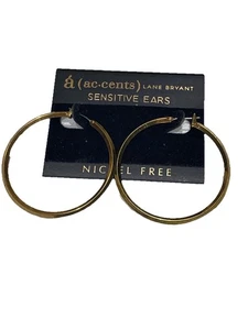 Lane Bryant klobige goldfarbene lange Creolen NEU L15 - Bild 1 von 4