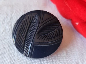 Collection bouton ancien bleu camaieu motif feuillage relief 2,7 cm ref 721 - Picture 1 of 7