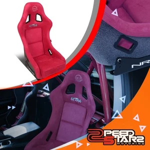 NRG Innovations FRP-303RD-ULTRA Prisma Medium Alcantara Bucket Car Racing Seat - Picture 1 of 8