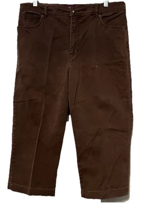 Gloria Vanderbilt Bermuda Shorts Womens 12 Fits 34x18 Brown Stretch High Rise - Imagem 1 de 4