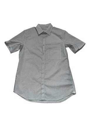 Camisa Lululemon Para Hombres Mediana Gris Azul Aireación Fácil Seersucker Elastizada Bolsillo con Cremallera Foto 1 de 4