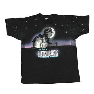 Camisa Vintage Película de Terror XL Estampado Completo Años 90 Puntada Única Psycho Hitchcock - Imagen 1 de 13
