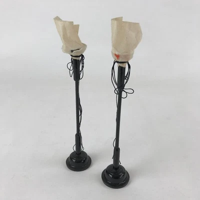 Linterna Mueble Muñeca Hina Japonesa De Colección Bonbori Madera Papel Negro 2 piezas ID543 Foto 1 de 4