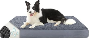 Cama ortopédica de espuma viscoelástica de terciopelo para perro lavable cómodo sofá cajón colchón jumbo - Imagen 1 de 7