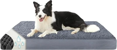 Orthopedic Memory Foam Velvet Dog Bed Washable Comfort Sofa Crate Jumbo Mattress - Image 1 of 4