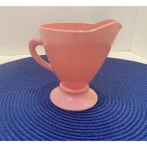 Hazel Atlas Creamer Ovide Platonite Vintage Pink Rose  - Picture 1 of 5