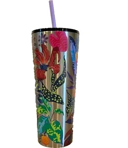 Starbucks Summer 2023 Immersive Floral Stainless Steel Venti Tumbler w/ Straw - Picture 1 of 12