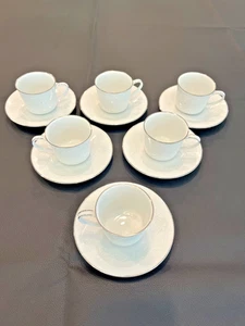 Taza de café y platillo Noritake REINA #6450Q platino hecho en Japón - Imagen 1 de 7