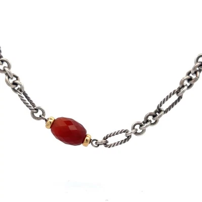 Collar David Yurman plata de ley y oro 18k con cornalina facetada 33,75 pulgadas Foto 1 de 4