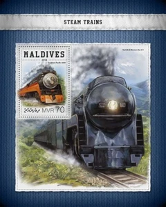 Maldives - 2018 Steam Trains - Stamp Souvenir Sheet - MLD18410b - Picture 1 of 1