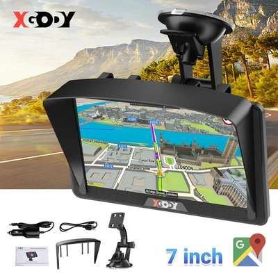 7" AU Sat Nav Car Truck Navigation GPS Navigator System Lifetime Map Speedcam HD - image 1 of 4