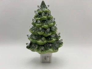 Keramik Weihnachtsbaum Nachtlicht mit weißen Lichtern NEU - Bild 1 von 7