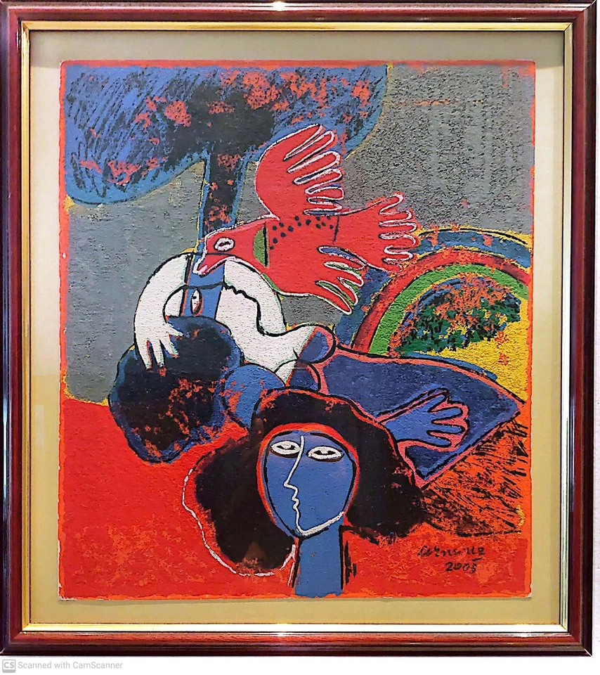 Corneille, 2003 prueba de artista firmada a mano, doble mate enmarcado, 1 de 8 en conjunto Foto 1 de 1