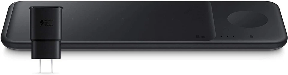 Carregador Qi sem fio Samsung Trio - Carregue até 3 dispositivos ao mesmo tempo - Preto - Imagem 1 de 1