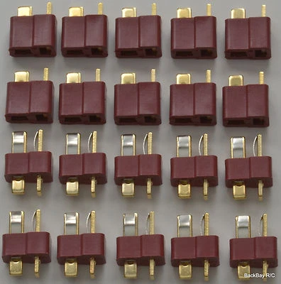 10 Male / Female Pair Deans Style T-Connector Lipo Battery Plugs - No Ridges - Image 1 of 3