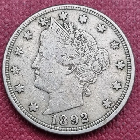 1892 Liberty Head Nickel 5c Better Grade VF +  #60577 Cover