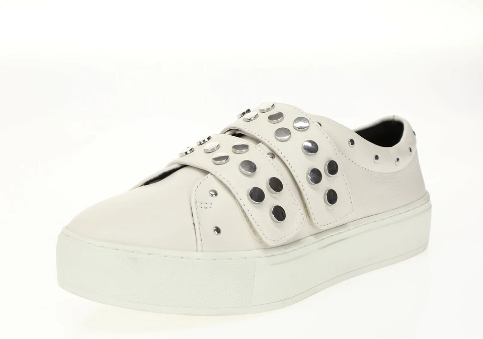 Zapatillas Rebecca Minkoff 234778 Cuero Marfil Natasha Plataforma Tachonadas talla 8,5 Foto 1 de 4