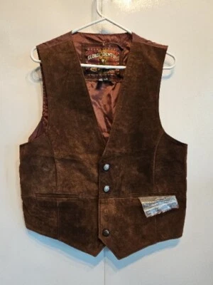 VTG GLOBAL IDENTITY G - III Brown Leather Vest Mens LARGE COWBOY Western Rancher - Image 1 of 4