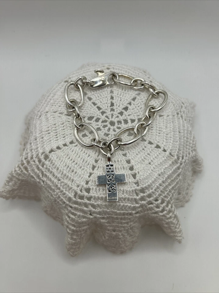 Barry Kieselstein Cord 2004 Multi Faith Cross Sterling Silver Chain Bracelet  - Image 1 of 4